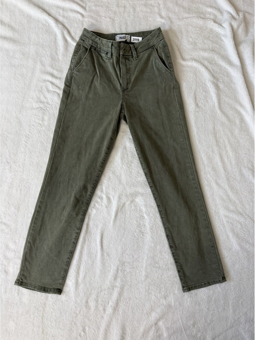 PAIGE Romy Slim Jeans Womens 25 Green Stretch Denim Mid Rise 5-Pocket
